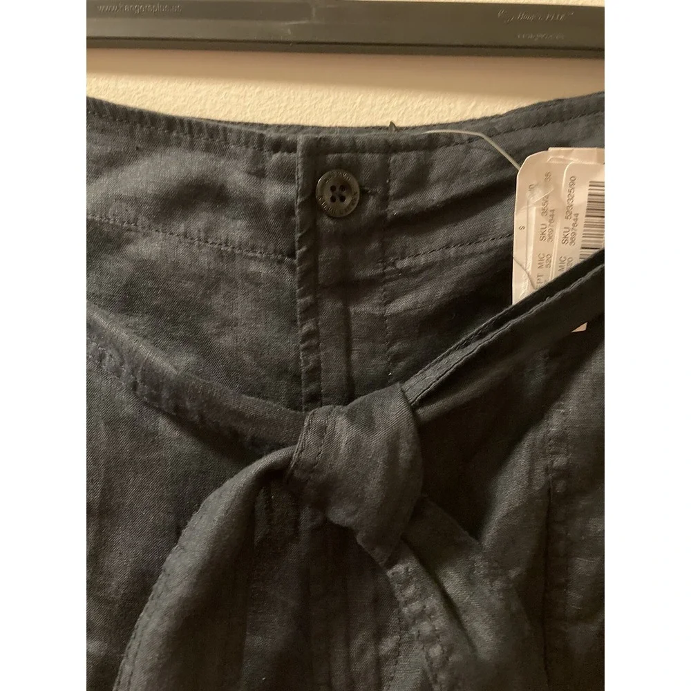 LAUREN RALPH LAUREN Shorts Linen‎ NWT Womens Blue Pockets Tie Belt Size 12 $79